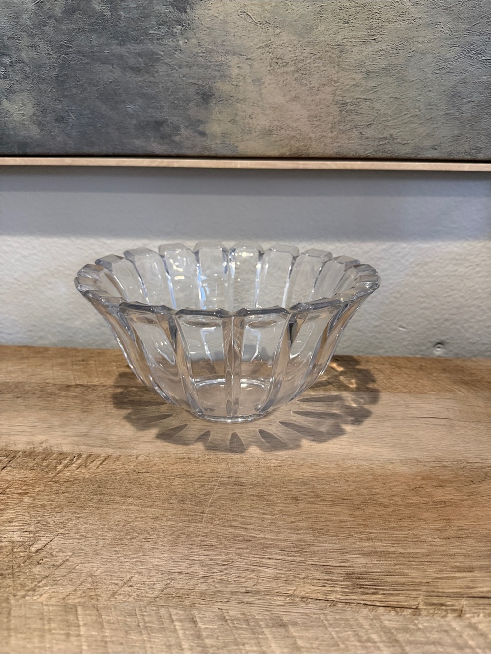 Vintage Clear Glass Scalloped Heavy Bowl - Home Accents